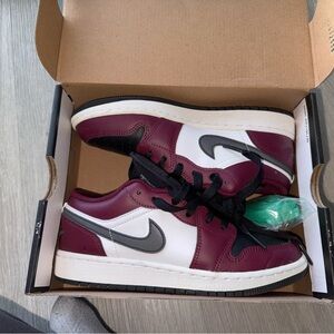 Nike Maroon and White Low-Top Sneakers